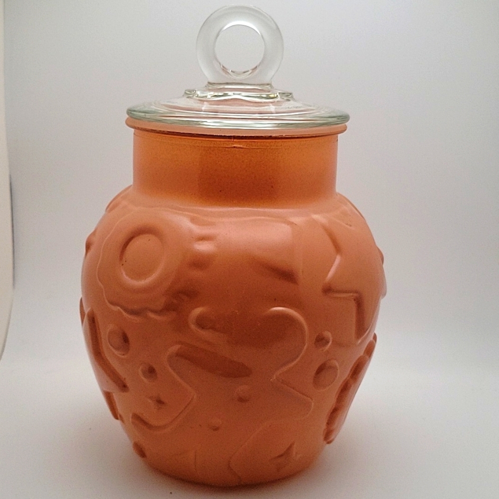 Hazel Atlas Brown Puffy Cookie Cutter Cookie Jar